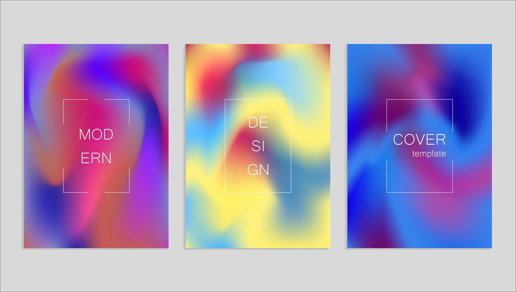 Minimal abstract vector fuid cover design template. Holography gradient background. Vector templates for placards, banners, flyers, presentations and reports