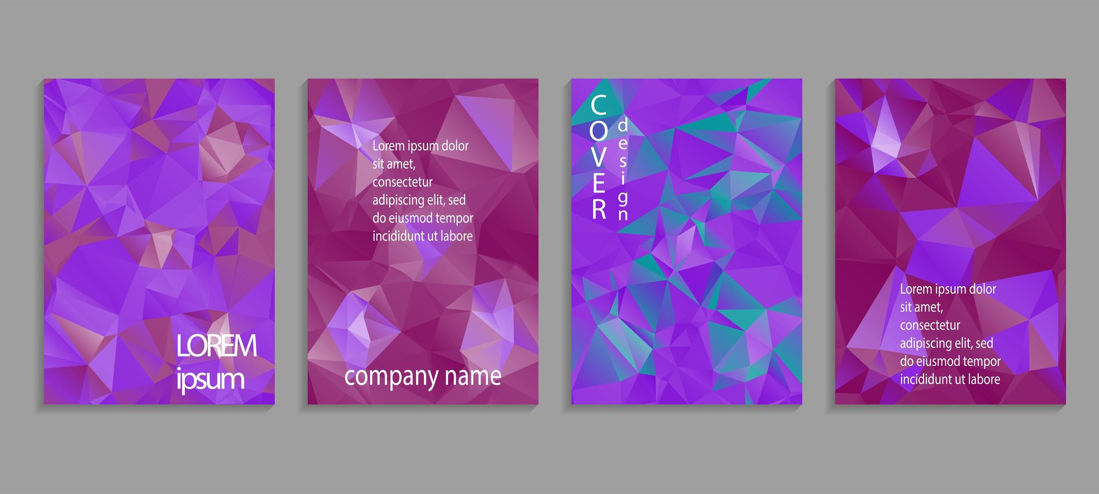 Minimal abstract vector low poly cover design template. Future geometric gradient background. Vector templates for placards, banners, flyers, presentations and reports