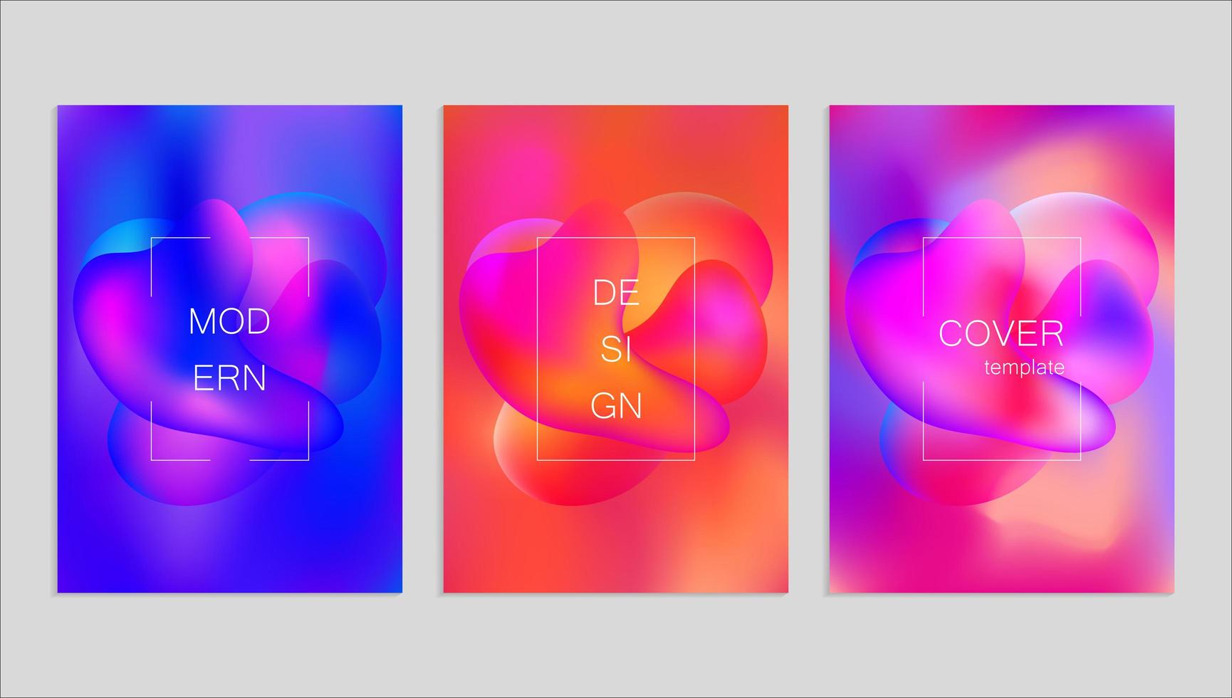 Minimal abstract vector fuid cover design template. Holography gradient background. Vector templates for placards, banners, flyers, presentations and reports
