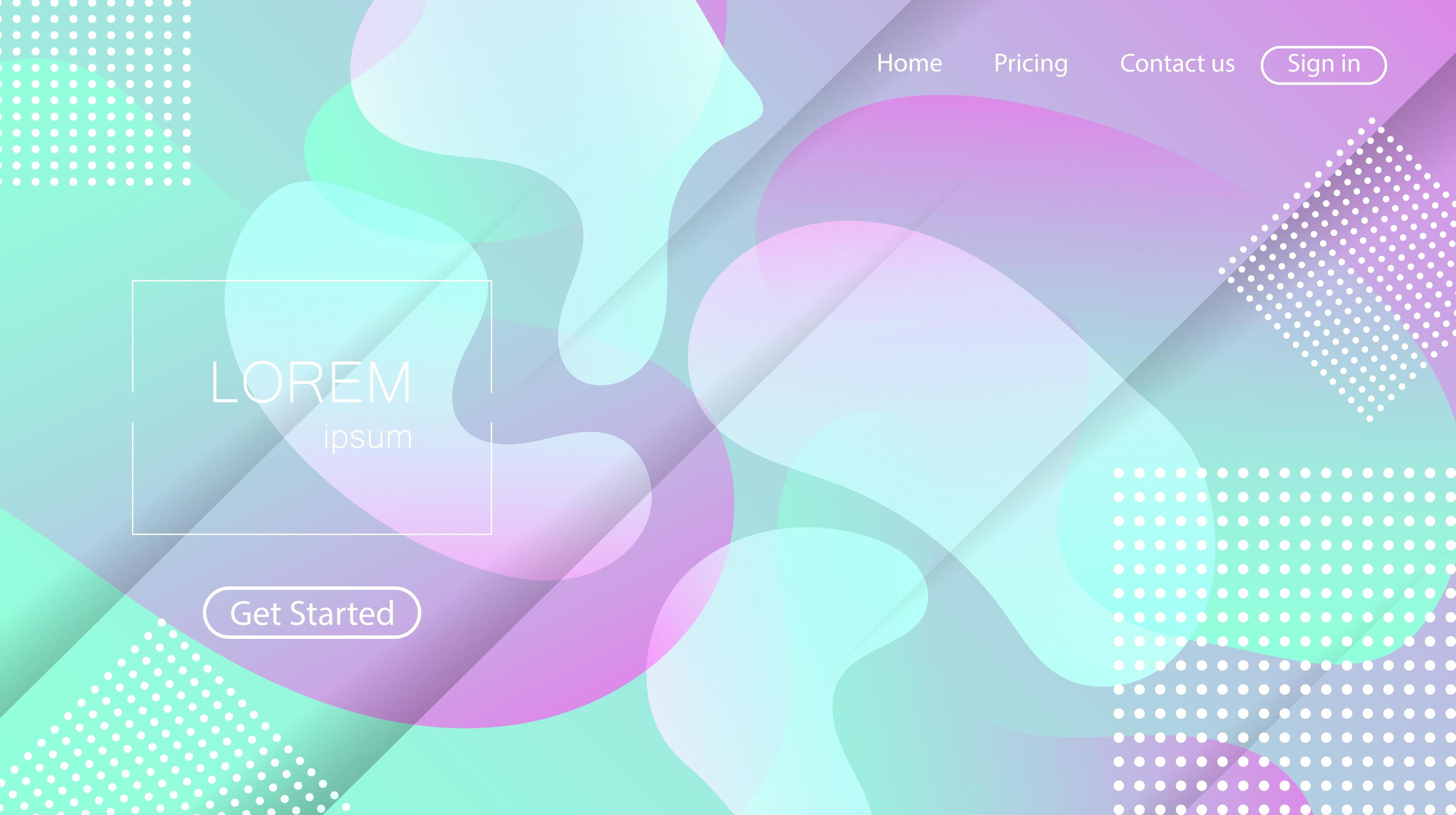 Website abstract background. Bright colorful dynamic shapes landing ...