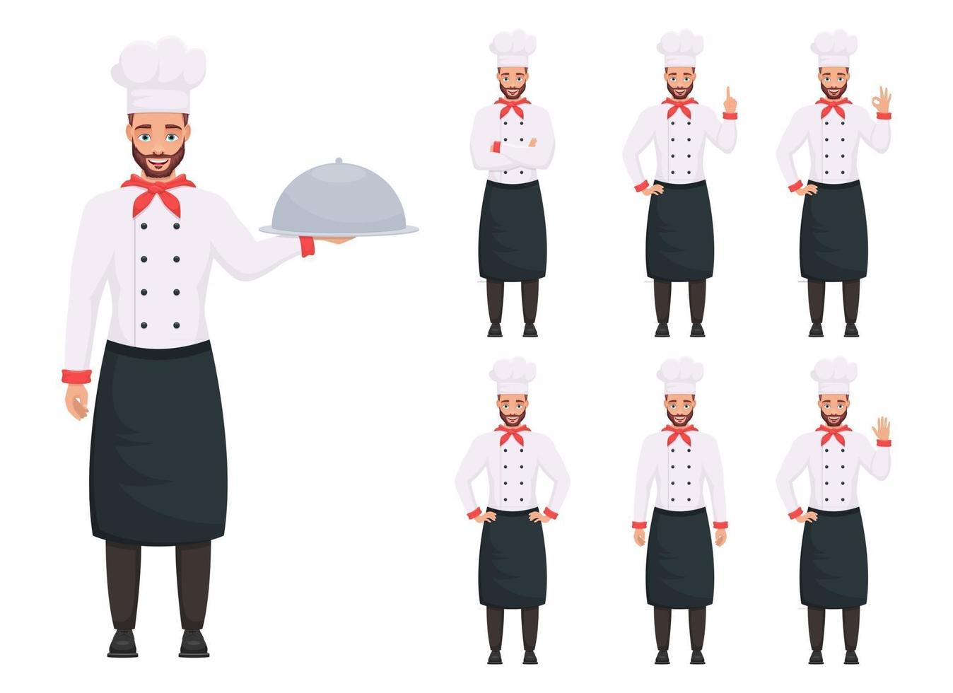 Ilustración de diseño de vector de chef hombre aislado sobre fondo blanco