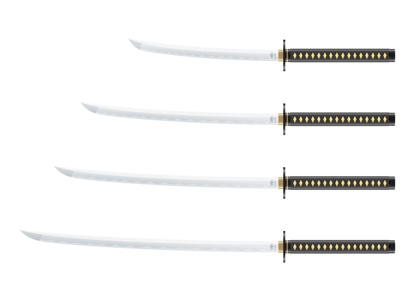 Katana sword vector design illustration isolated on white background
