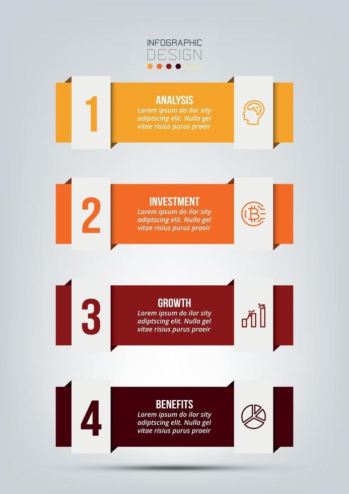 plantilla de infografía de concepto de negocio con flujo de trabajo. vector