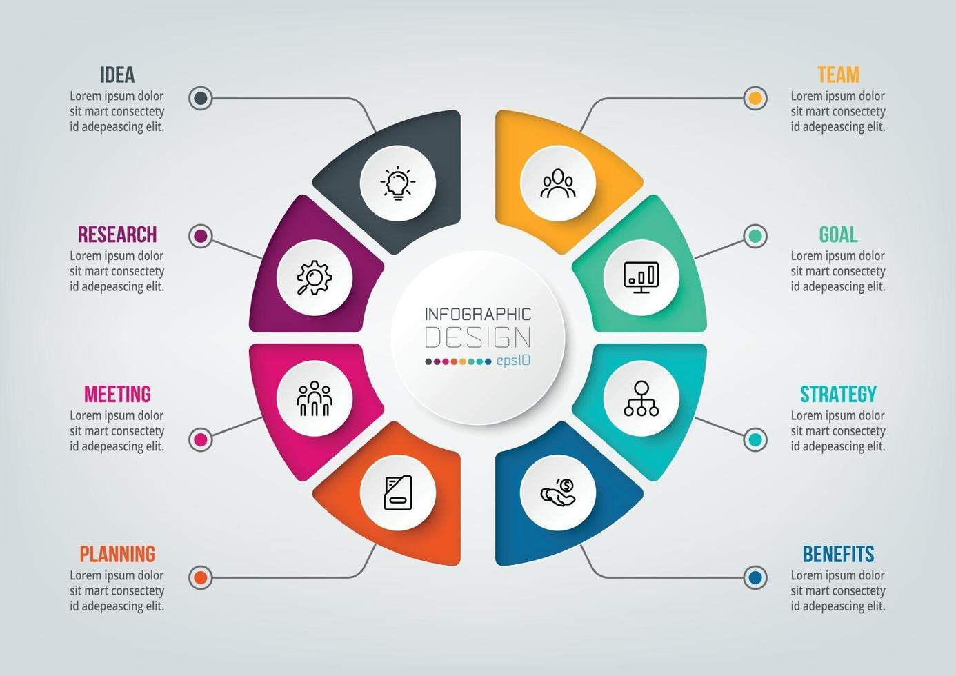 plantilla de infografía de concepto de negocio con diagrama. vector