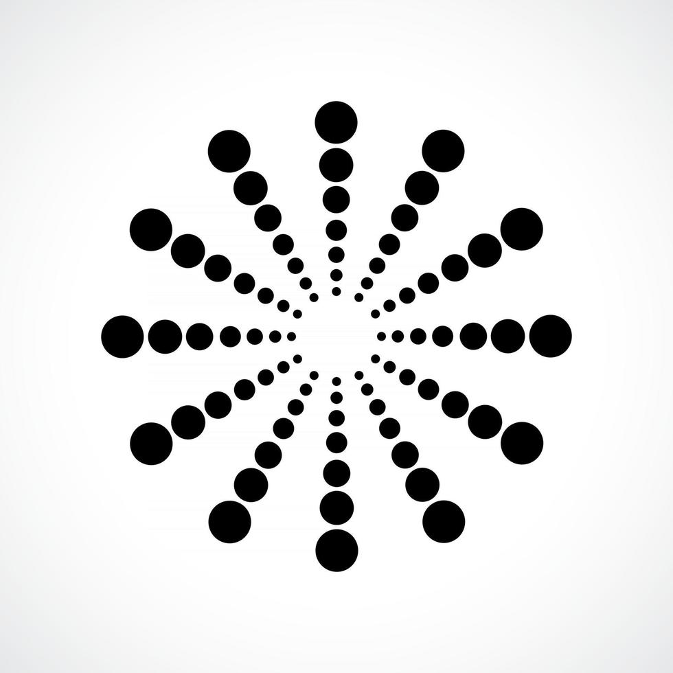 Black abstract vector circle frame halftone dots logo emblem design. Round border Icon using circle dots texture.Vector illustration EPS 10