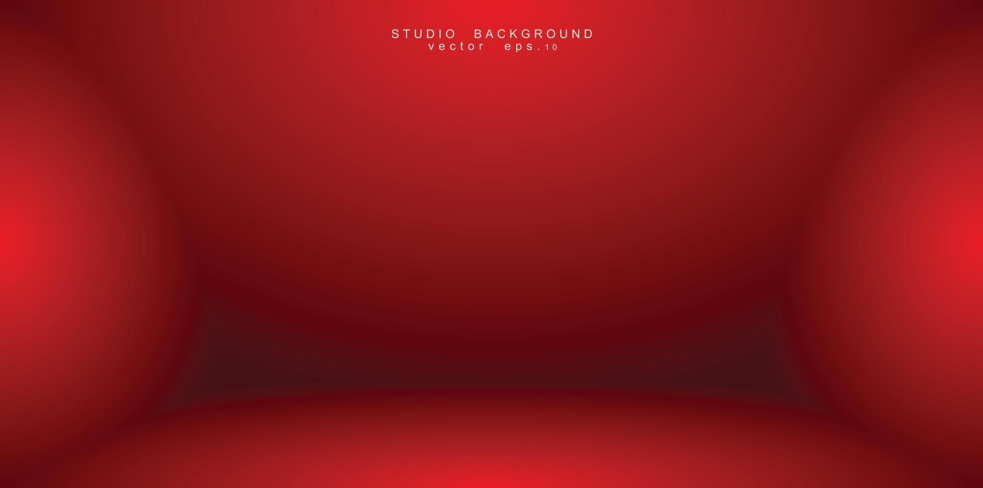 Empty red color studio room background vector