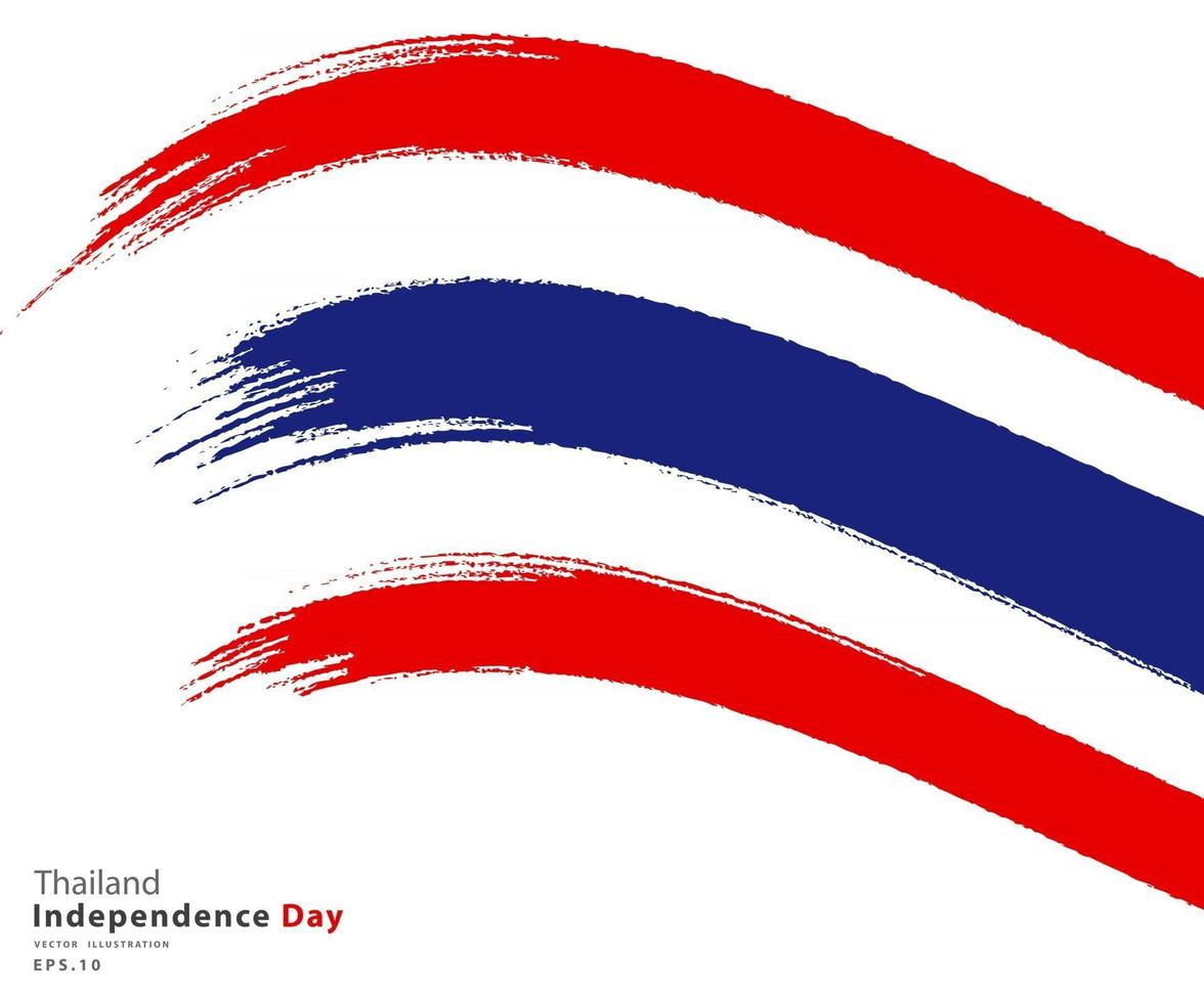Flag of Thailand. Flag in grungy style. Independence Thai Day. vector EPS Illustration.