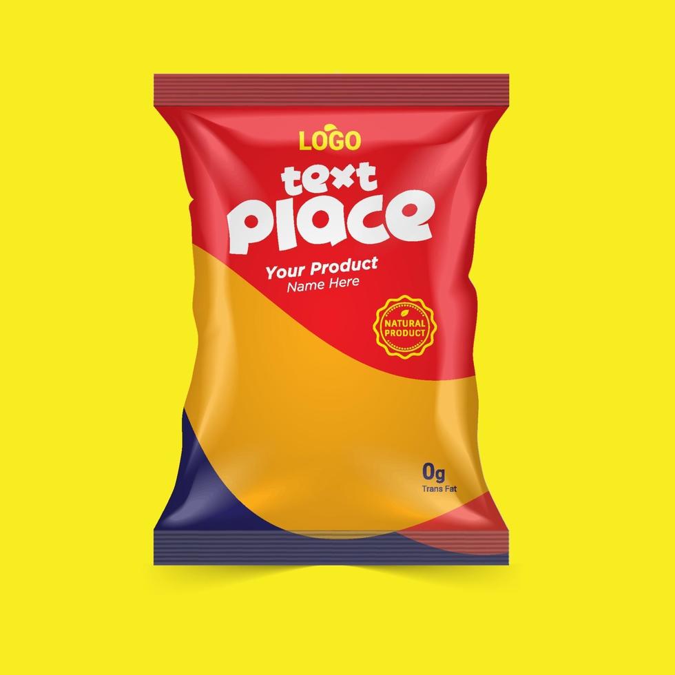 Free Potato chips and dry fruits package design, foil bags isolated on white background in 3d illustration vector