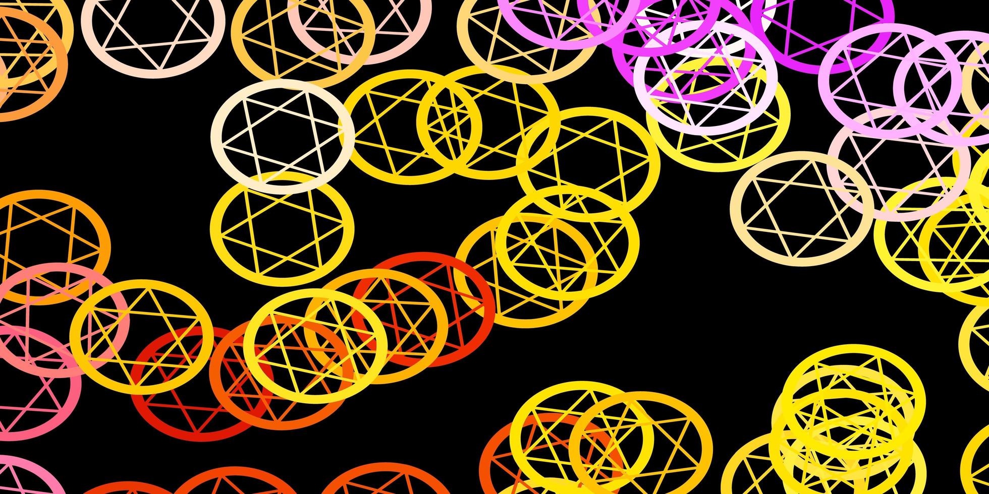 Dark Pink, Yellow vector template with esoteric signs.