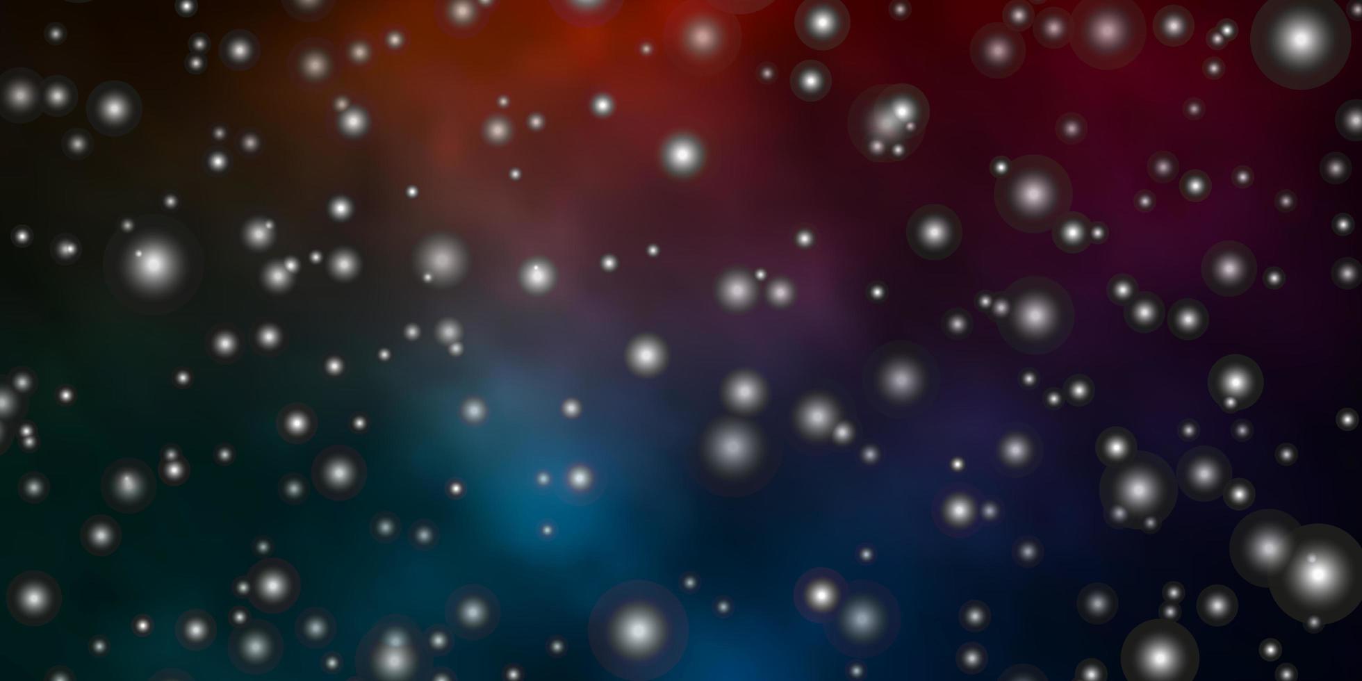 Dark Blue, Red vector template with neon stars. Decorative illustration with stars on abstract template. Best design for your ad, poster, banner.