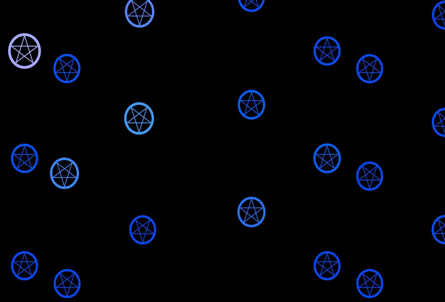 plantilla de vector de color rosa oscuro, azul con signos esotéricos.