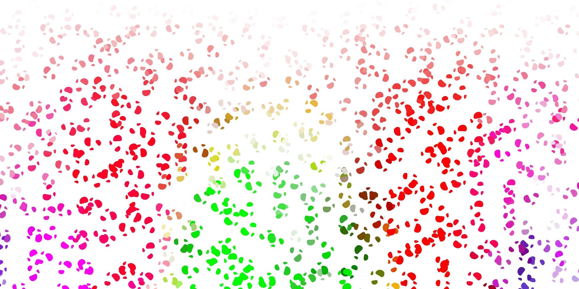 Light pink, green vector backdrop with chaotic shapes.