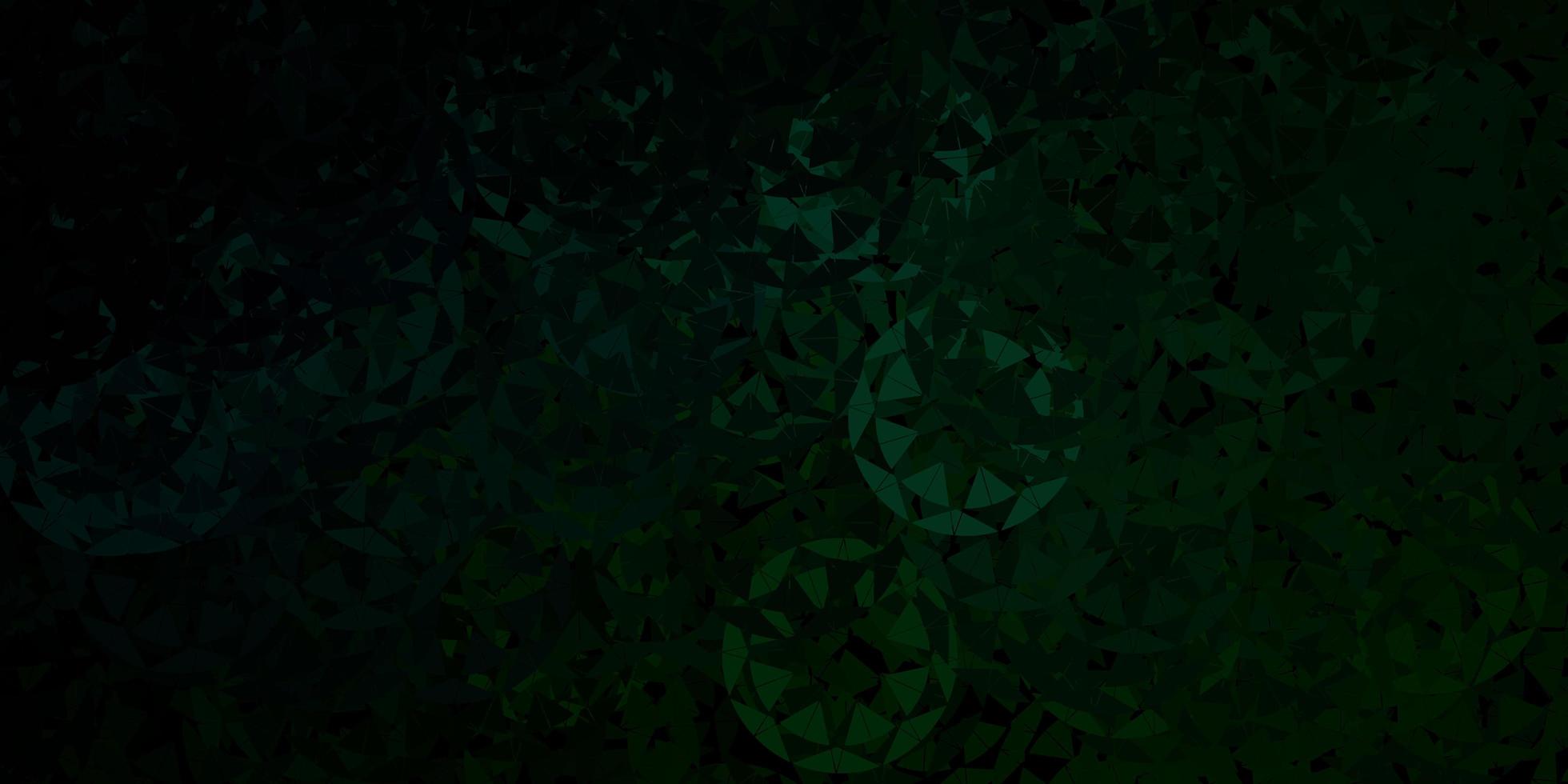 plantilla de vector verde oscuro con formas triangulares.