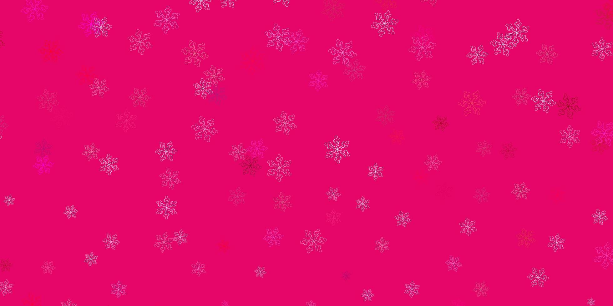 Light pink vector doodle template with flowers.