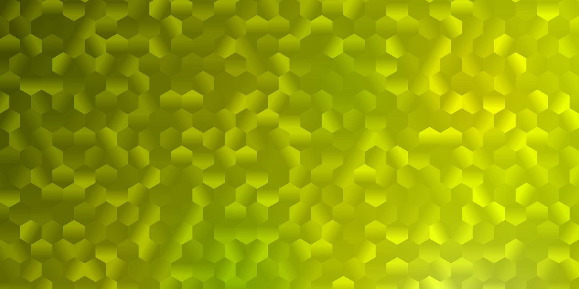 Light green, yellow vector layout with shapes of hexagons.