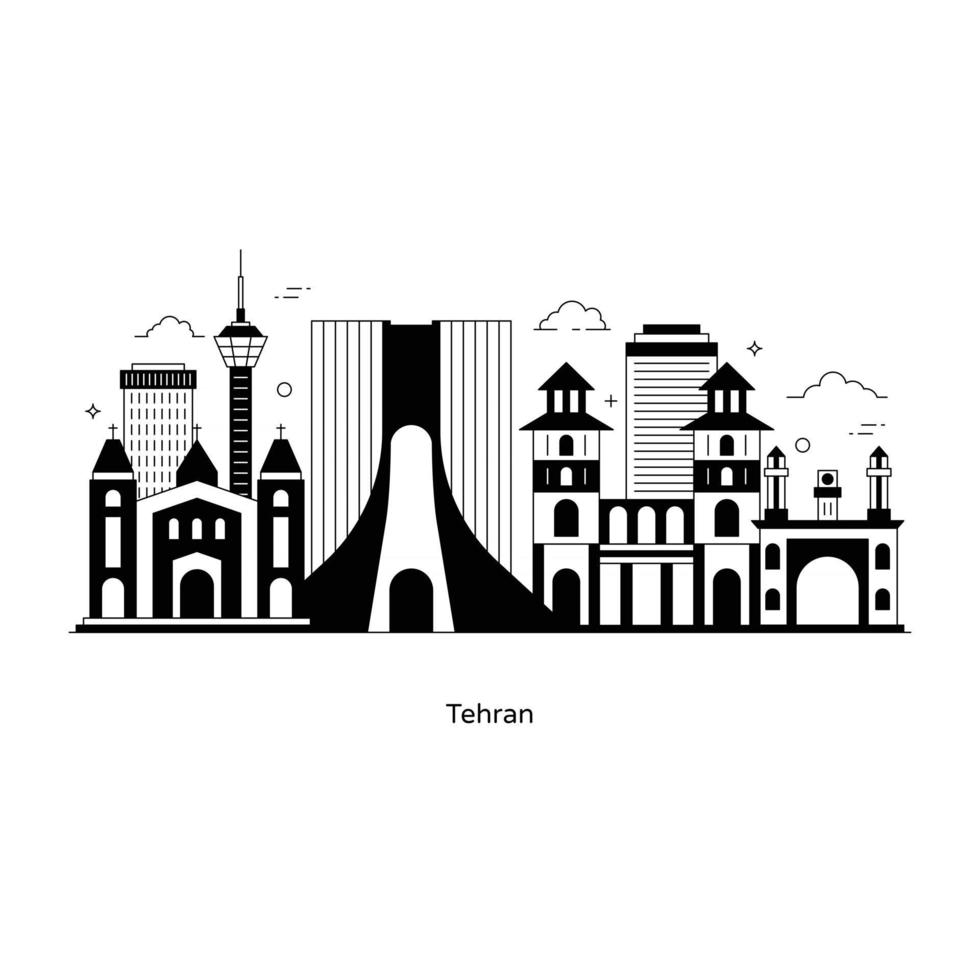 hito de la ciudad de teherán vector