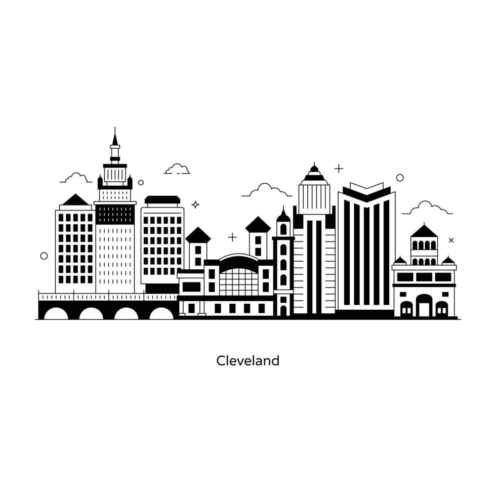 hito de la ciudad de cleveland vector