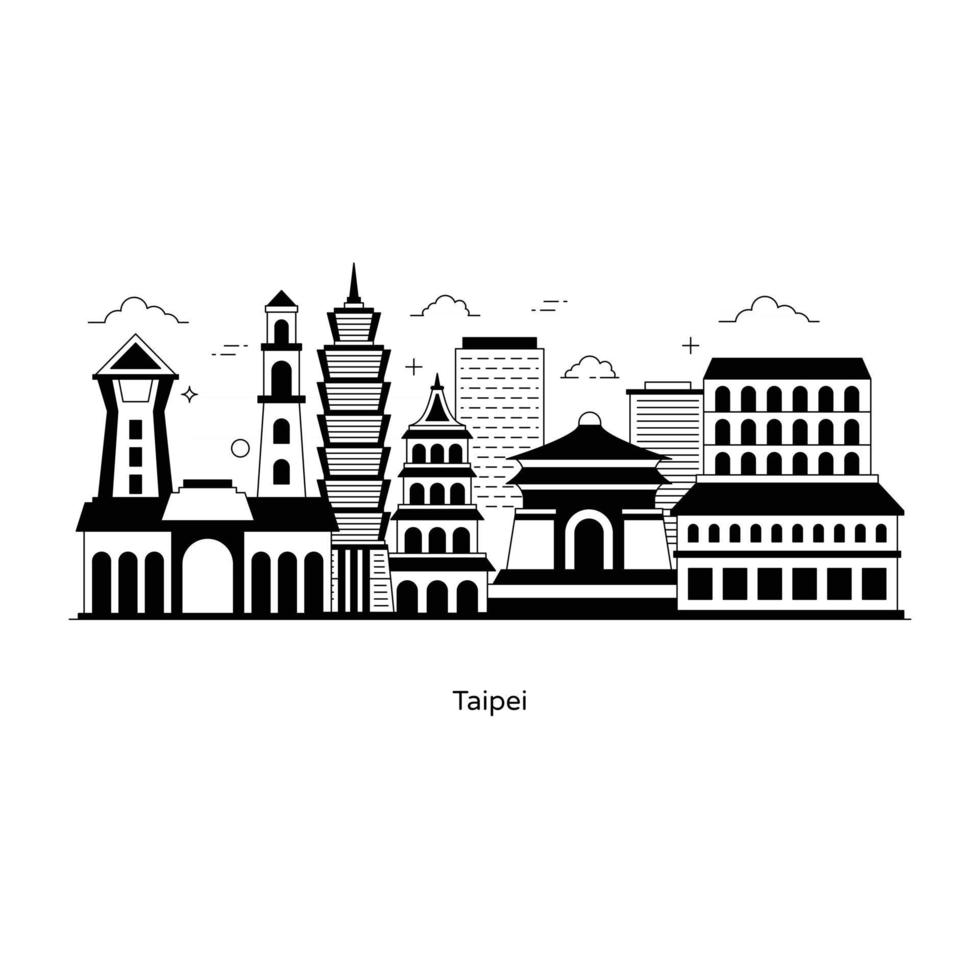 taipei capital de taiwán vector