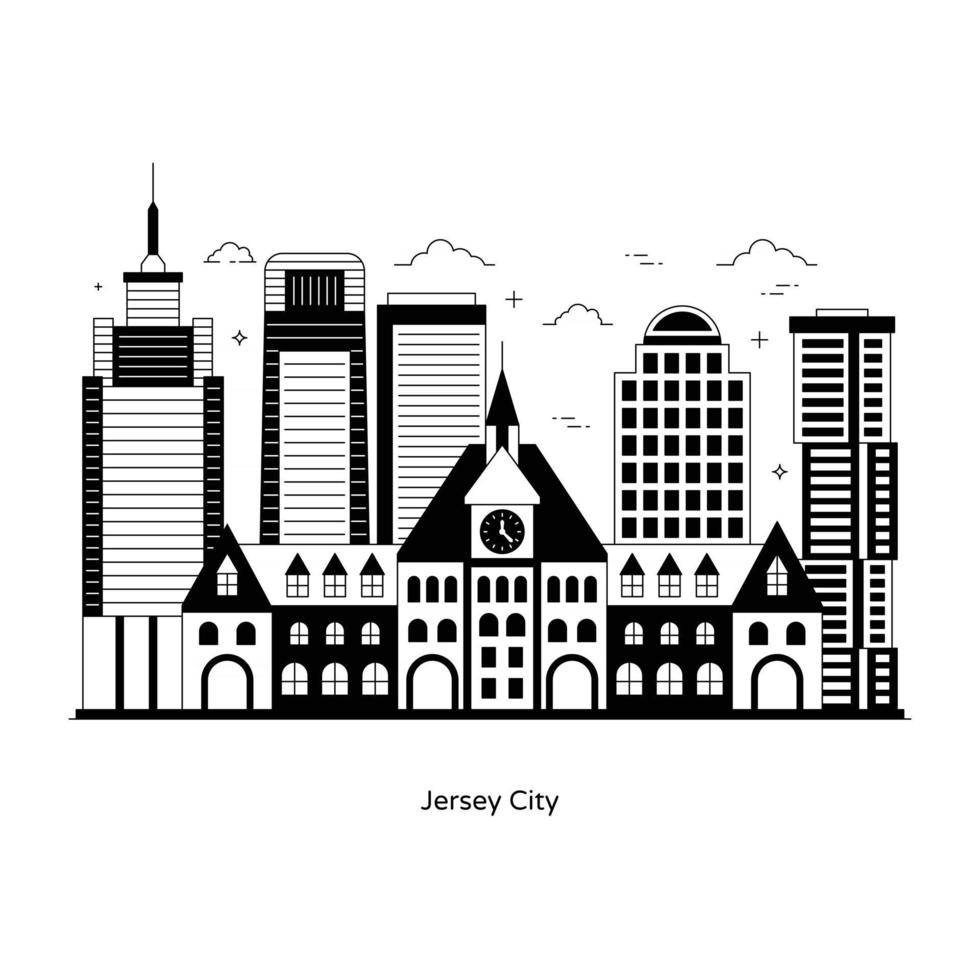 Jersey City  Us State vector