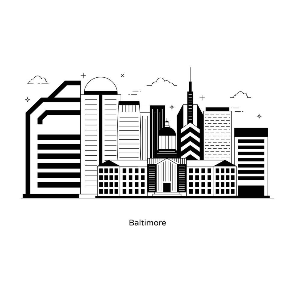 Baltimore ciudad de Maryland vector