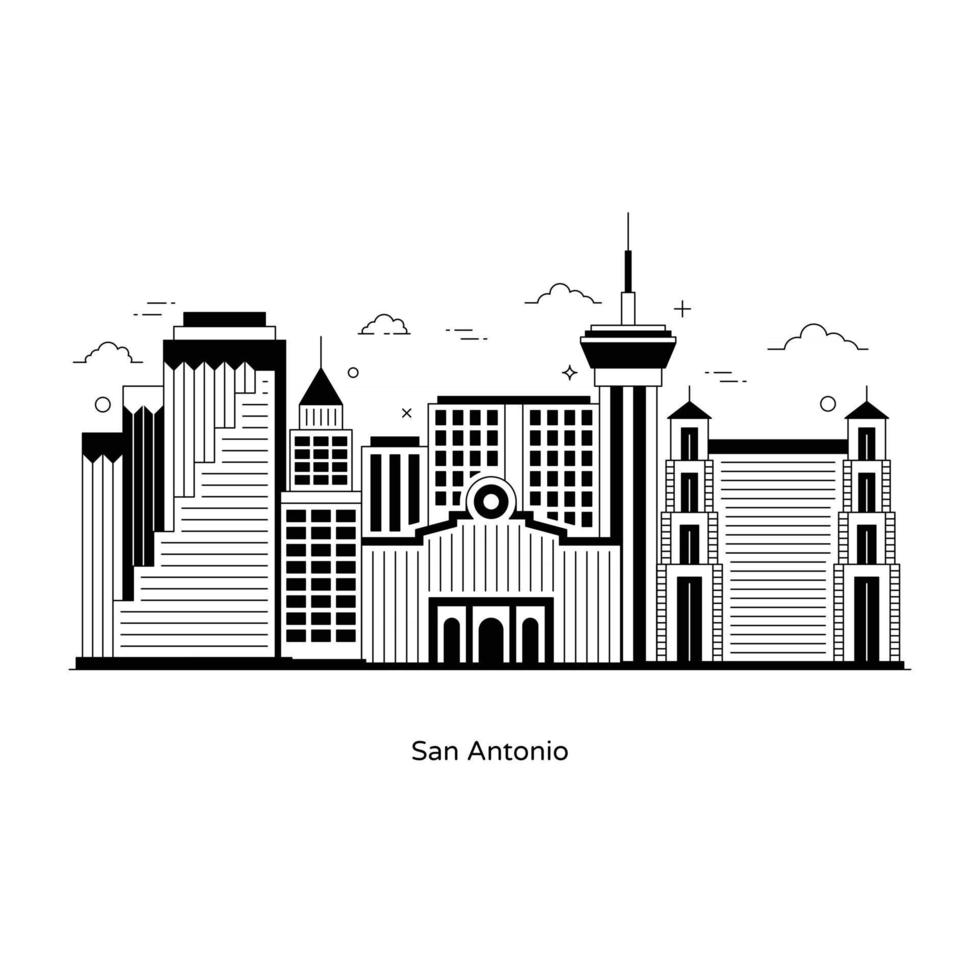 san antonio ciudad de texas vector