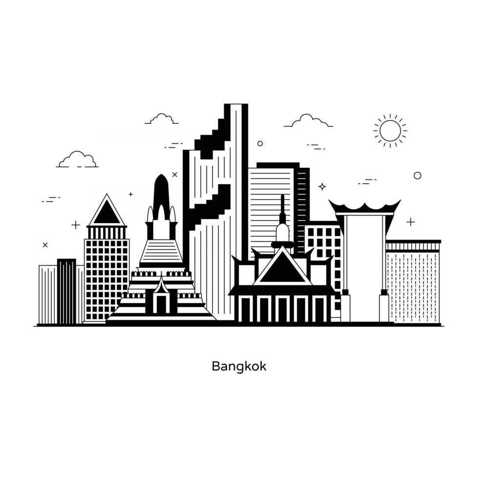 hito de la ciudad de bangkok vector