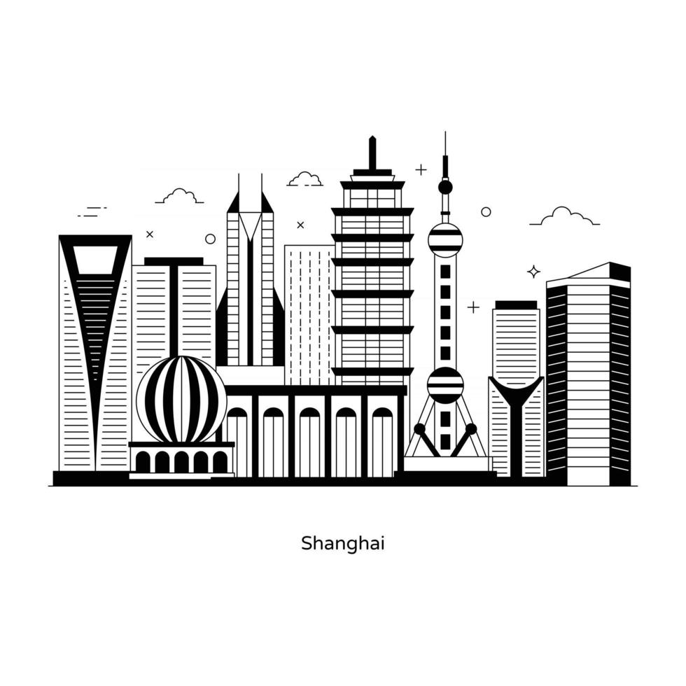 ciudad famosa de shanghai vector