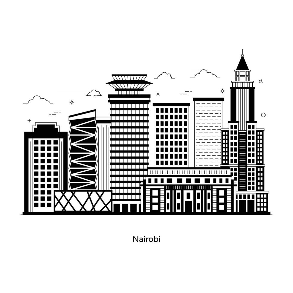 hito de la ciudad de nairobi vector