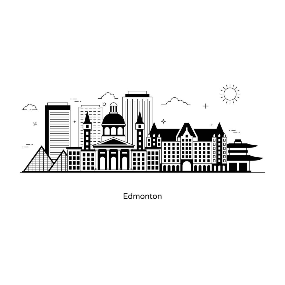 Edmonton City of Canada vector