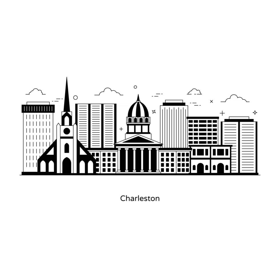 Charleston City Landmark vector