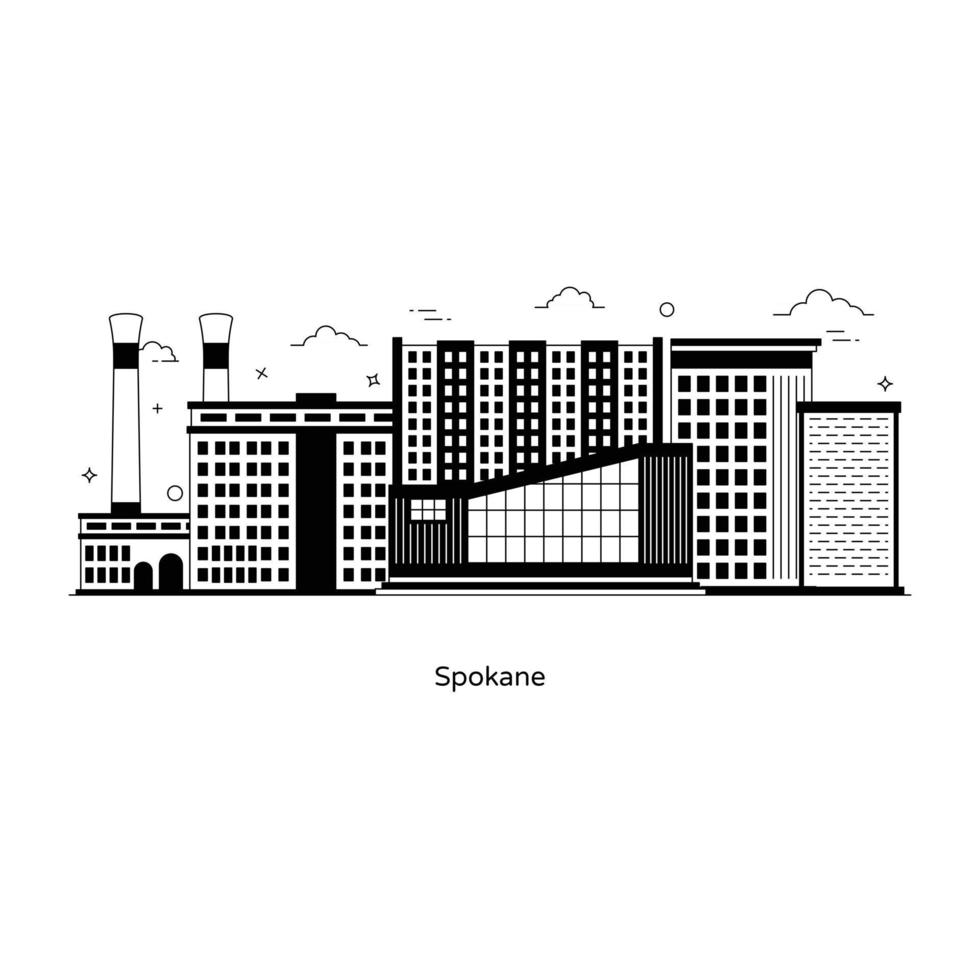 hito de la ciudad de spokane vector