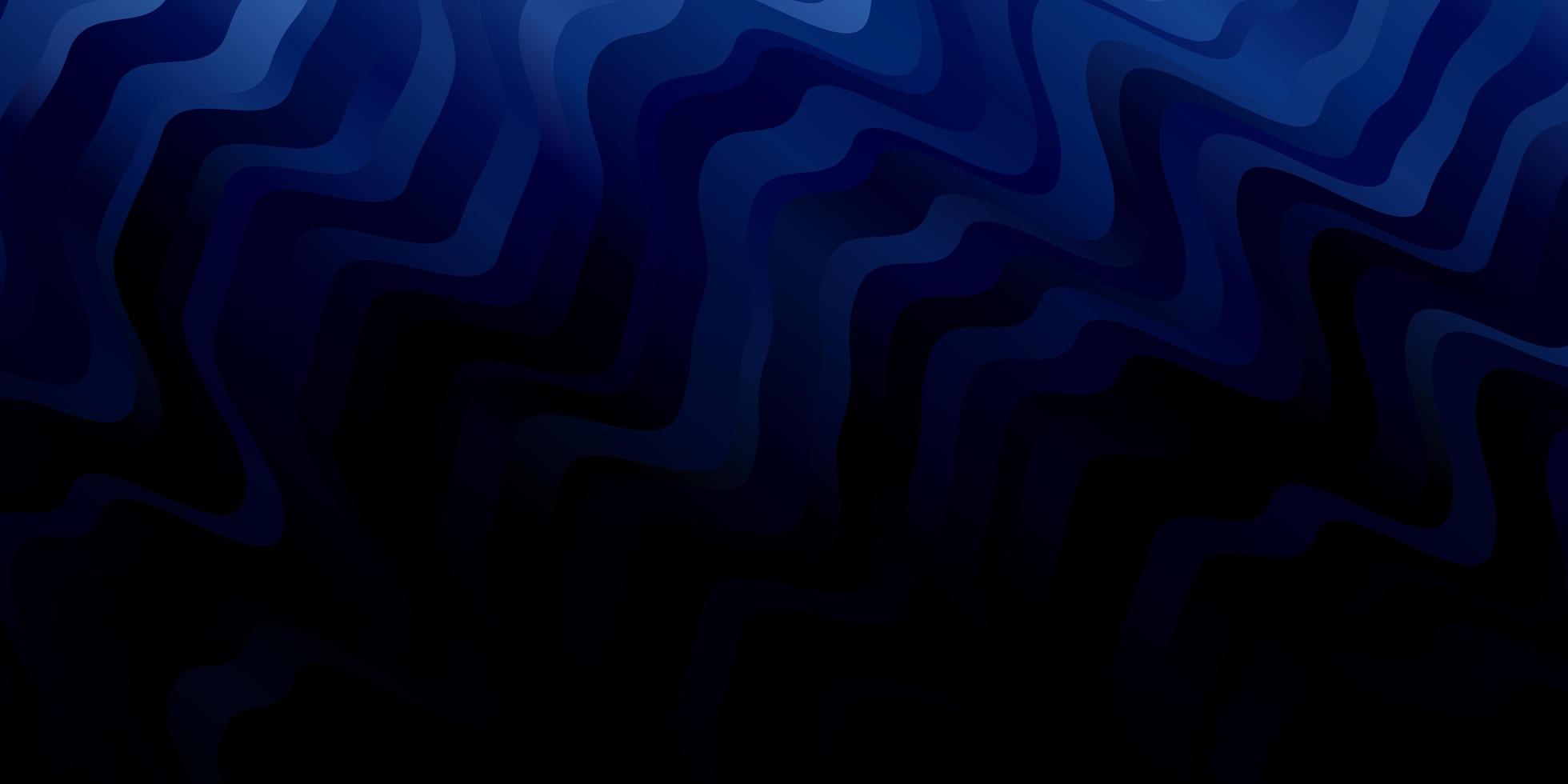 Dark BLUE vector background with curved lines. Abstract gradient illustration with wry lines. Pattern for websites, landing pages.