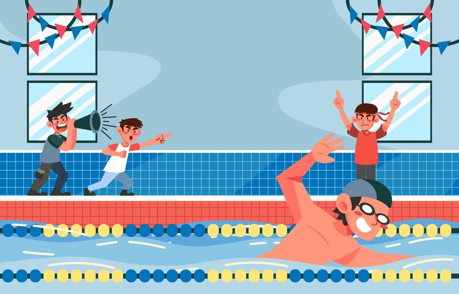 Swimming on Competition vector