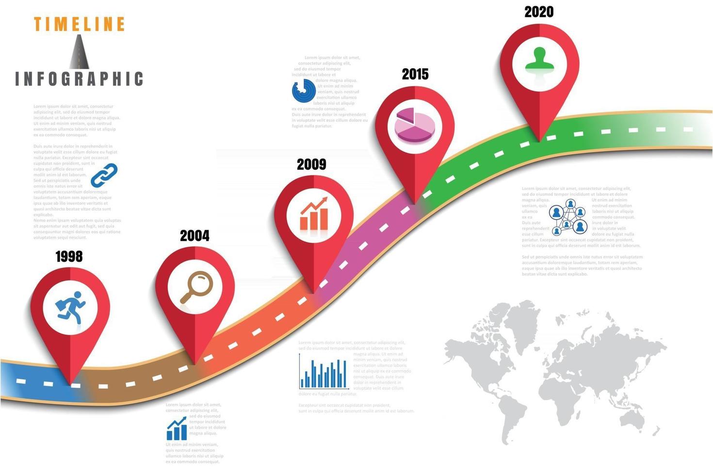 Business roadmap timeline infographic icons designed for abstract background template element modern diagram process web pages technology digital marketing data presentation chart Vector illustration