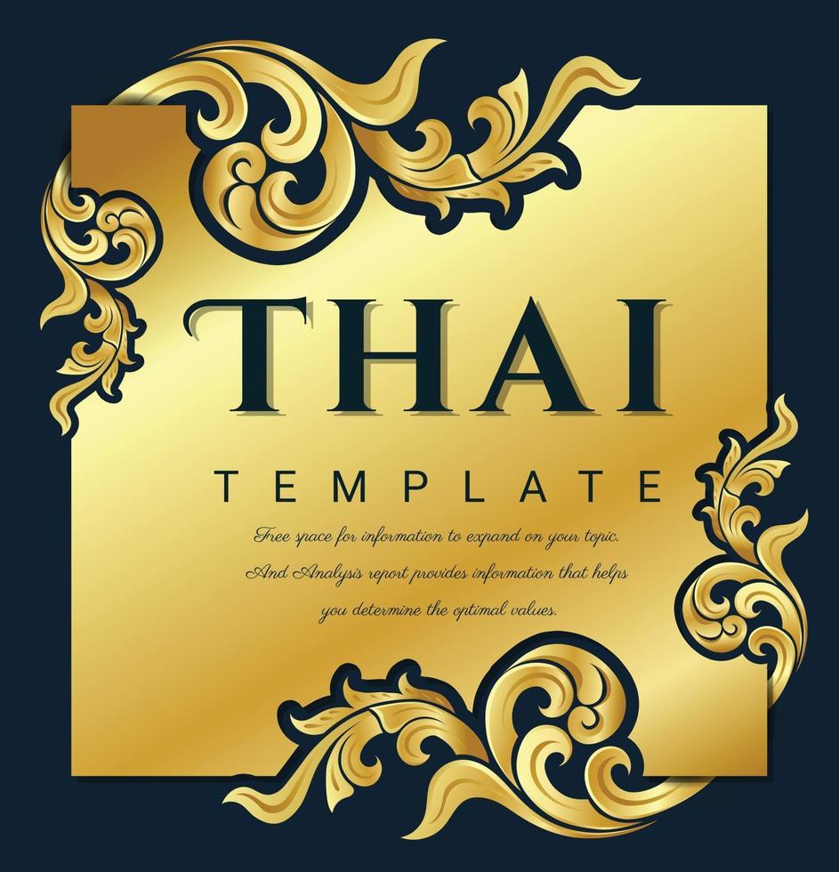 Decorative Thai traditional art frame for invitations, frames, menus, labels and websites. Elegant vector element Eastern style