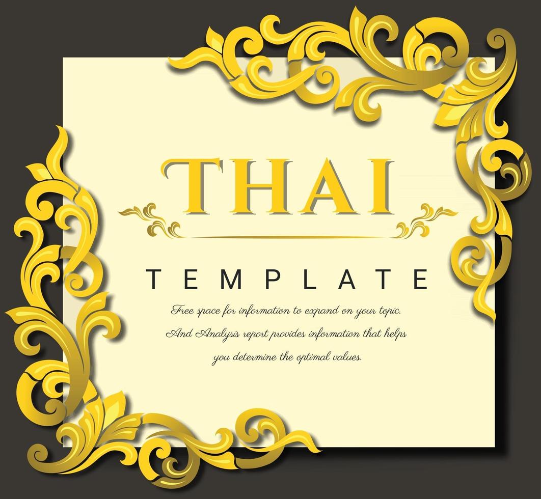 Vintage vector, Thai traditional concept. Floral elements for design of invitations, frames, menus, labels and websites. vector