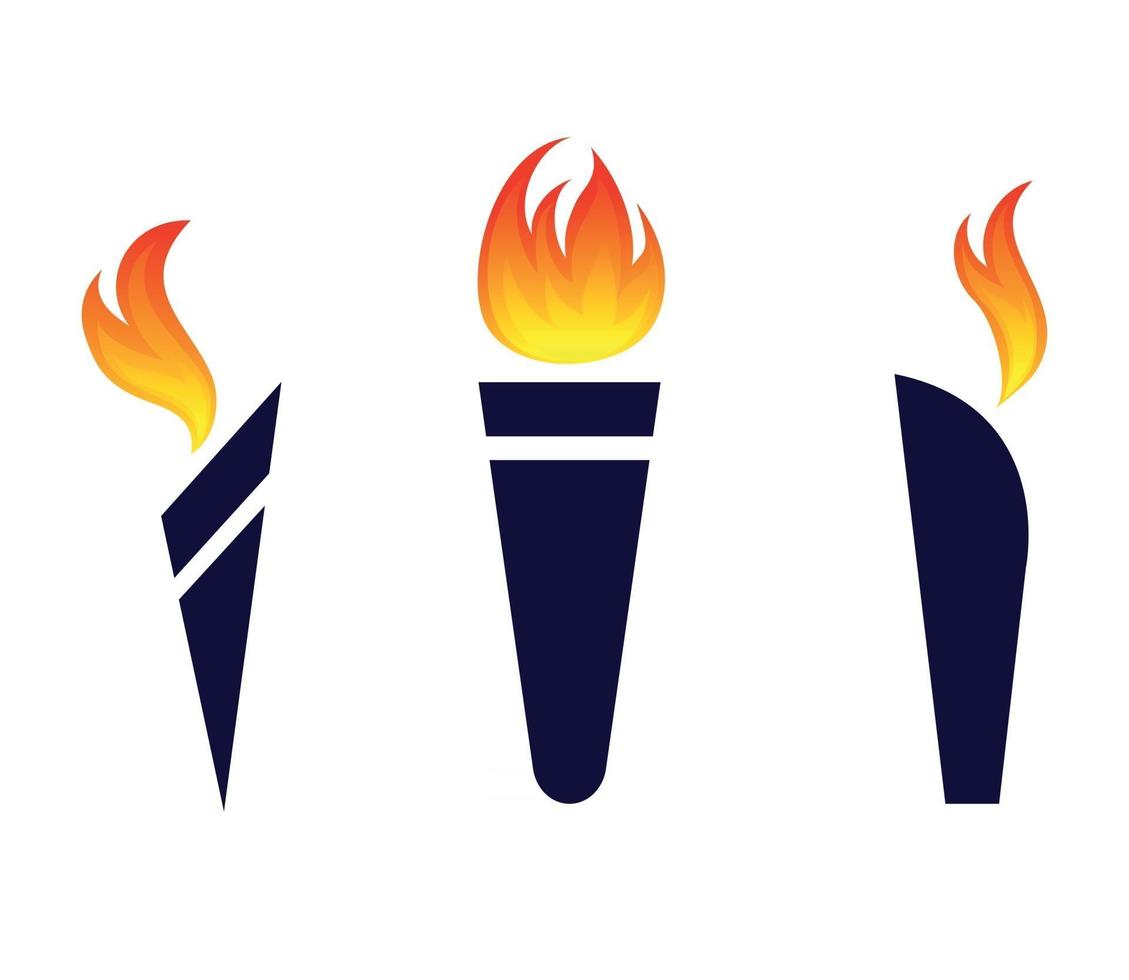 torch Collection design icons illustration with White Background vector