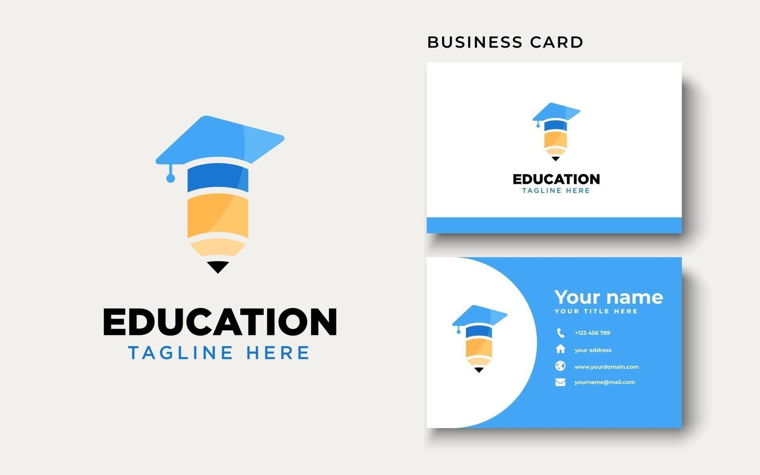 Pencil with Mortarboard. Education Logo Design Inspiration vector