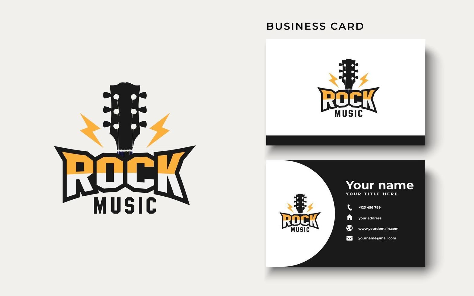 Classic Rock Country Guitar Music Vintage Retro Ribbon Banner logo design vector