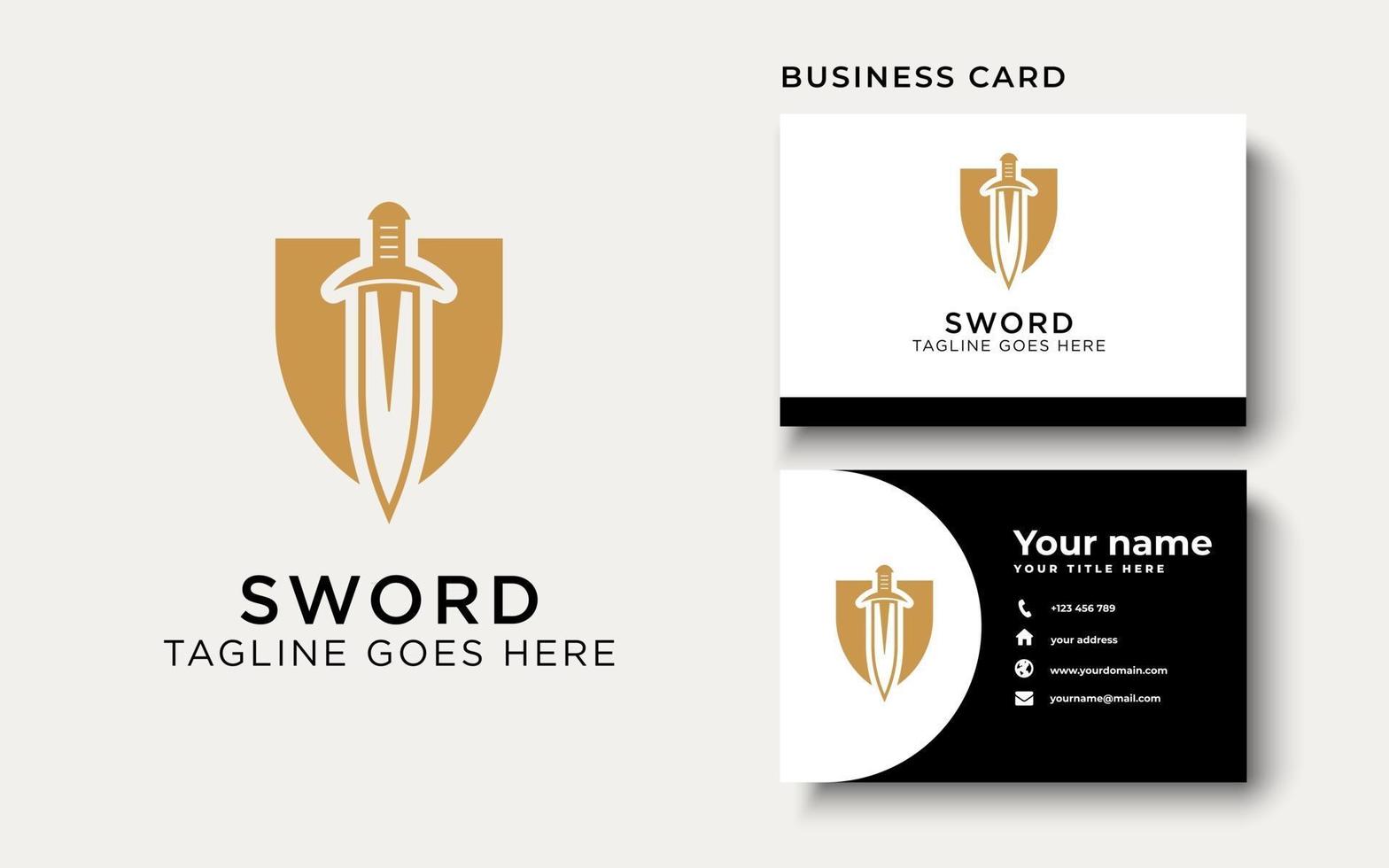 Shield Sword Guardian Logo Template vector