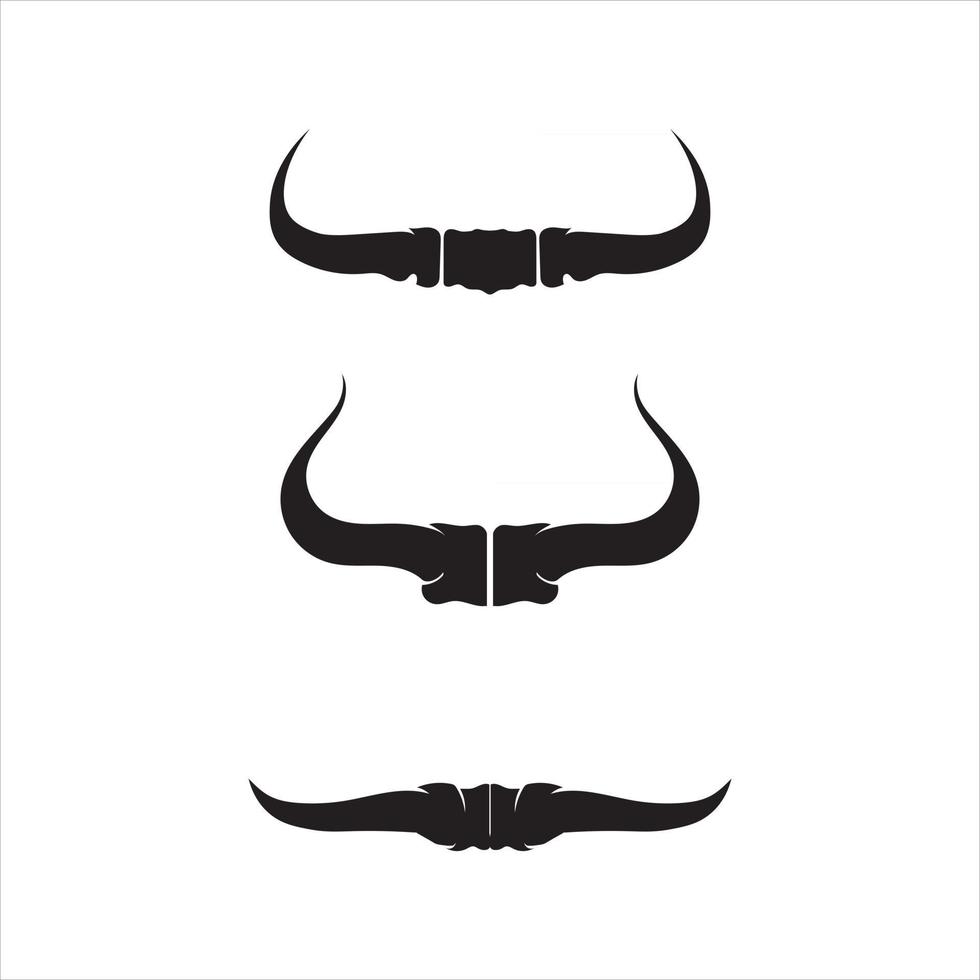 Bull horn and buffalo logo and symbols template icons app vector