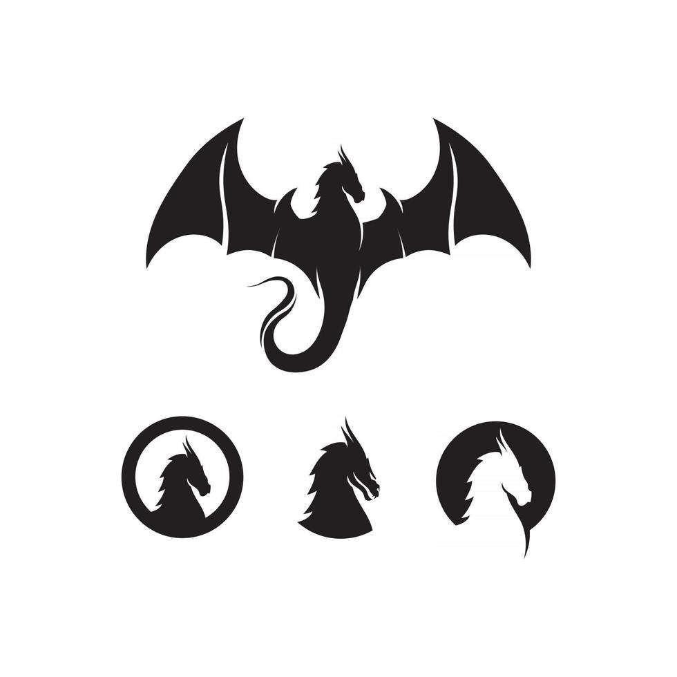 dragón vector icono ilustración imagina animal fantasía reptil volador