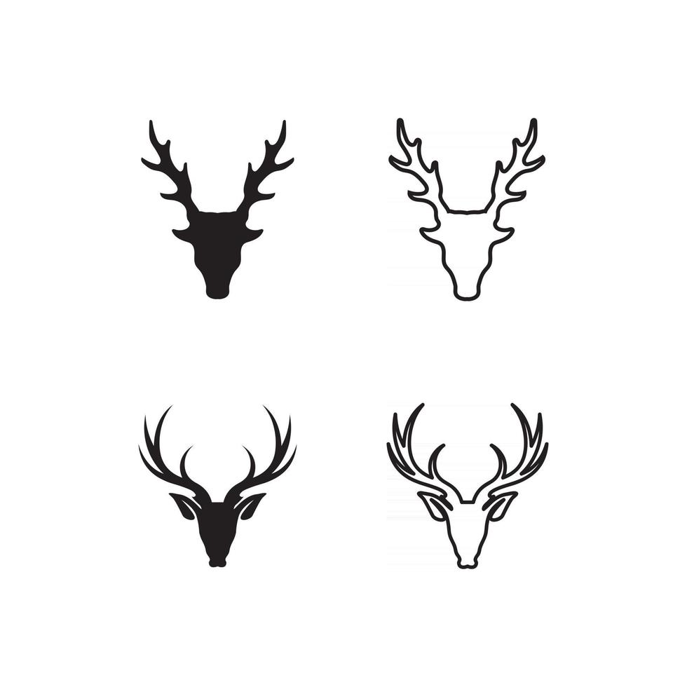 ciervos logo diseño de animales y mamíferos y vector gráfico