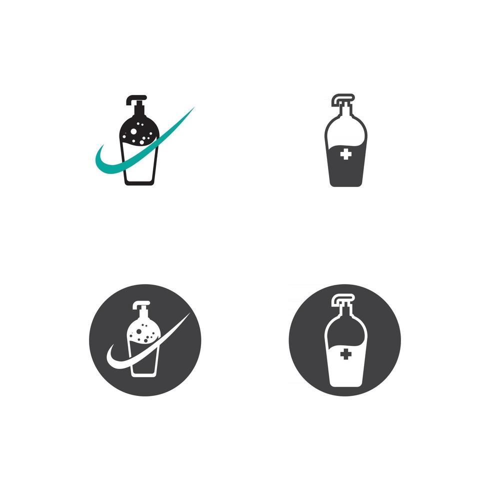 icono de botella de desinfectante de manos aislado sobre fondo blanco concepto de desinfección botella de alcohol de gel de lavado para la ilustración de vector de higiene