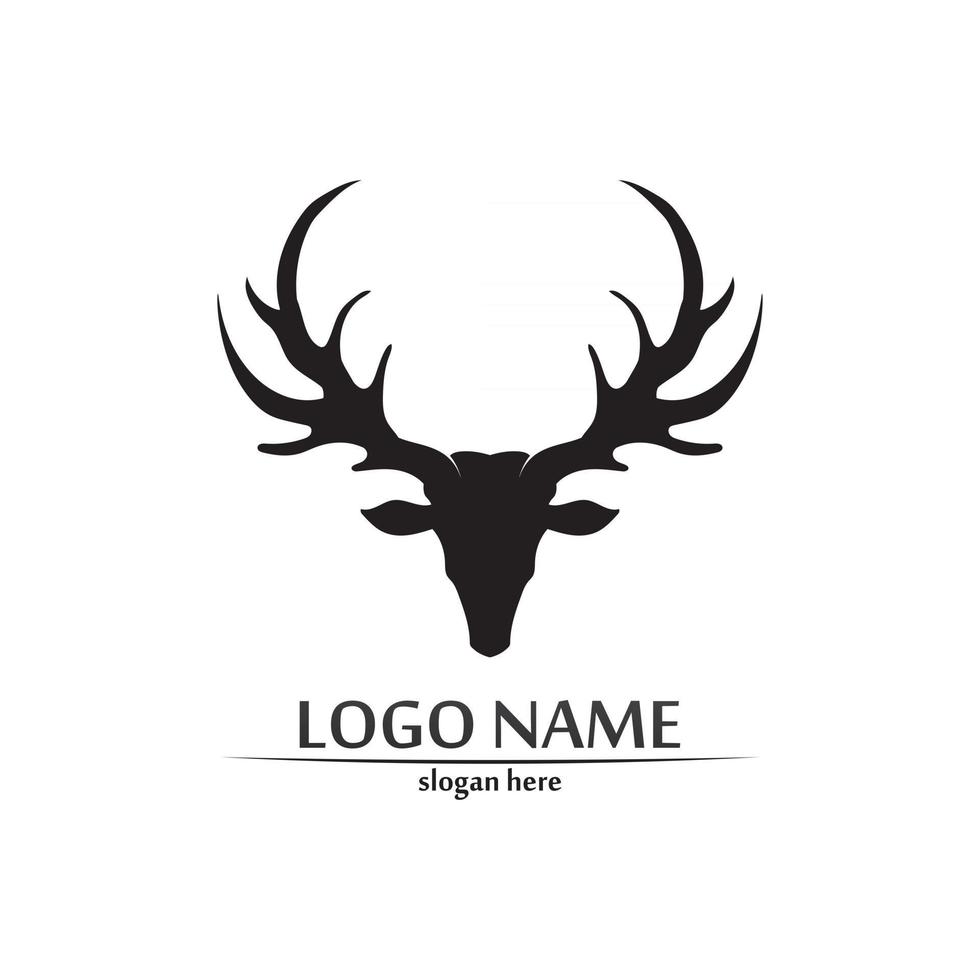 ciervos logo diseño de animales y mamíferos y vector gráfico