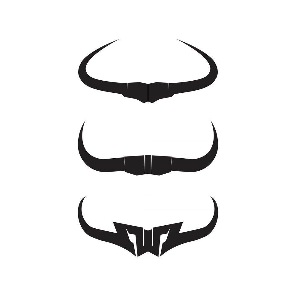 Bull horn and head cow  buffalo logo and symbols template icons app vector