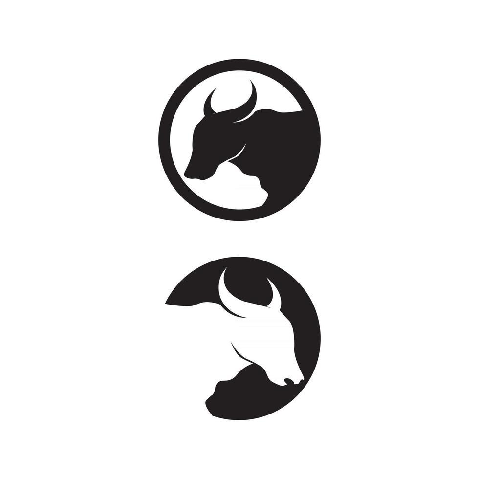 Bull horn and head cow  buffalo logo and symbols template icons app vector