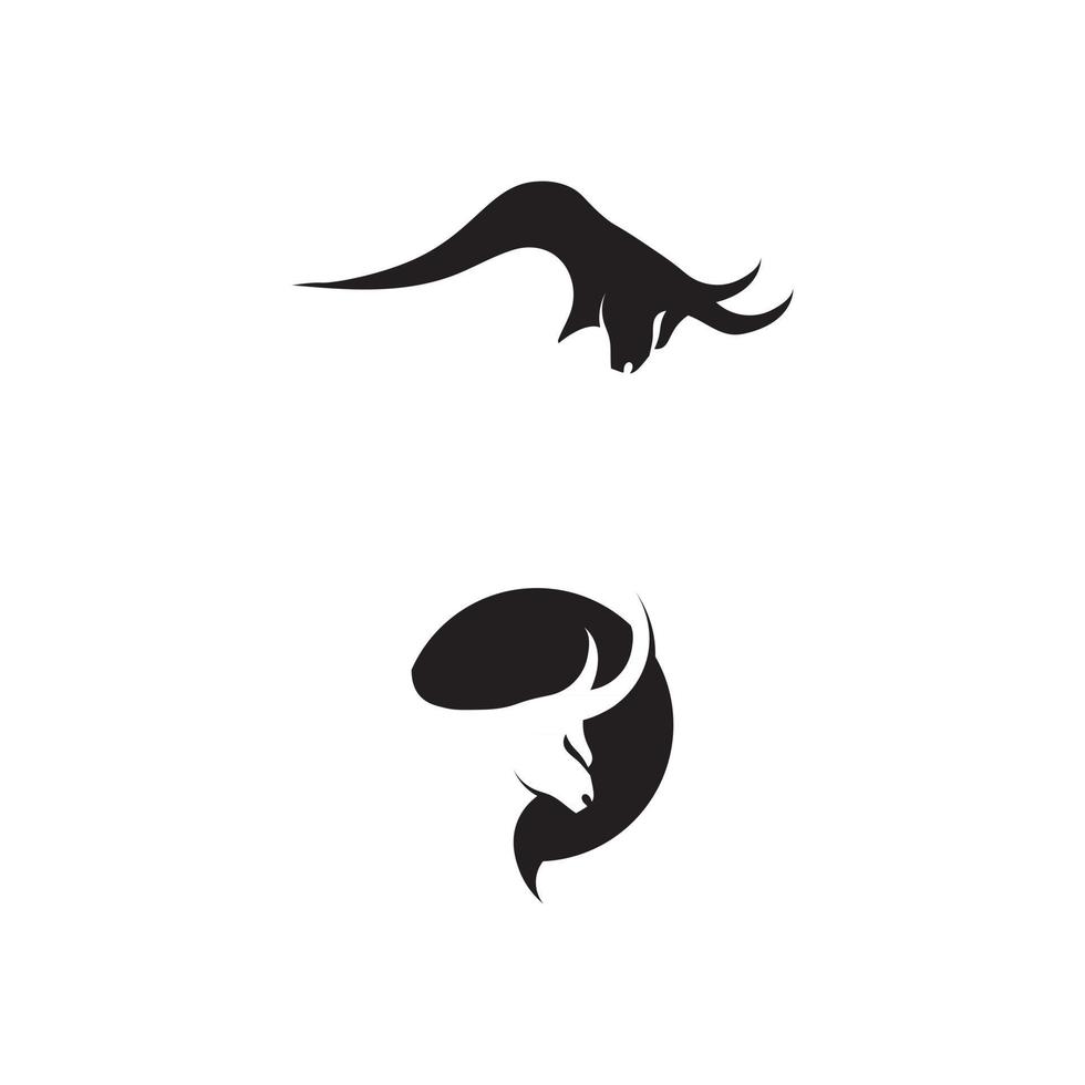 Bull horn and head cow  buffalo logo and symbols template icons app vector