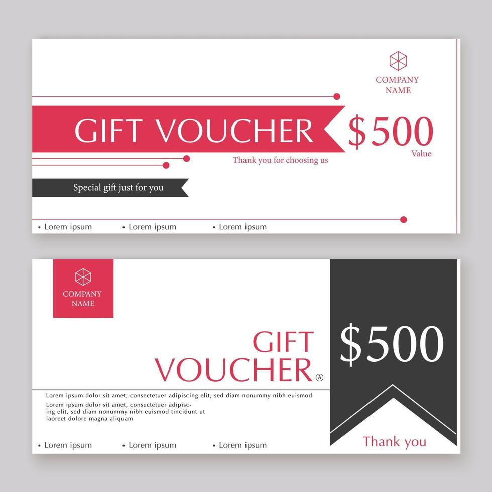 Gift Voucher Template Promotion Sale discount, black and white background vector