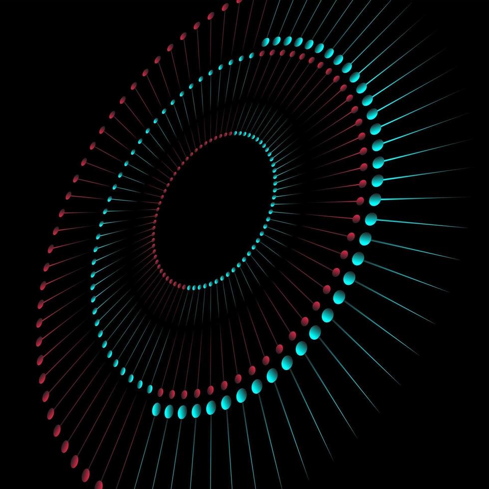 Futuristic abstract blue red gradient wave line vector with Memphis on black background, tik tok digital dynamic elegant contrast flow, technology concept for web, poster, card print design template